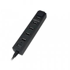 HUB 7Port LogiLink aktiv mit Netzteil+Schalter Black
