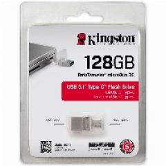STICK 128GB USB 3.1 Kingston DataTraveler microDuo 3C Type-A/Type-C for Apple Silver