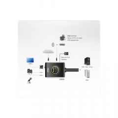 KVM Cable Switch 2-Port USB DVI KVM Switch with Audio ATEN