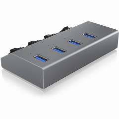 USB 3.0 , 4x USB Type-A Anschlüsse, An-/Ausschalter für jeden Port ICY BOX