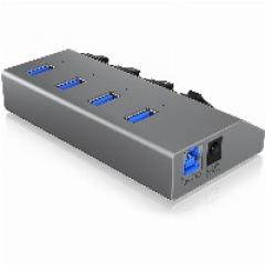 USB 3.0 , 4x USB Type-A Anschlüsse, An-/Ausschalter für jeden Port ICY BOX