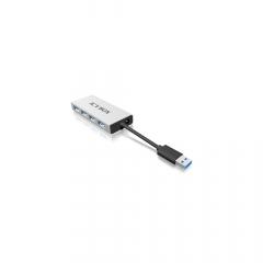 HUB 4Port ICY BOX 4xUSB3.0 Aluminium passiv Silver/Grey