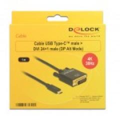 KAB USB-C > DVI 24+1 (ST-ST) 1m 4K 30Hz DeLOCK Black