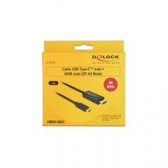 KAB USB-C > HDMI (ST-ST) 1m 4K 60Hz DeLOCK Black
