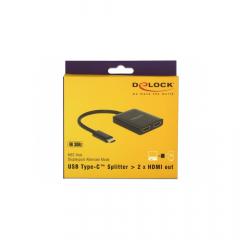 KAB Adapter USB-C > Splitter 2x HDMI (BU)/DisplayPort (BU) DeLOCK Black