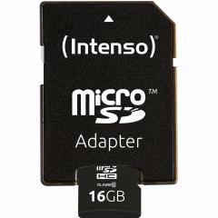 16GB Intenso MicroSDHC 20MB/s +Adapter