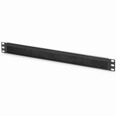 NWSZ Kabelbürstenleiste 19 1HE Digitus 44x483x11 mm, Bürstenöffnung 27x423 mm, Farbe black (RAL 9005)