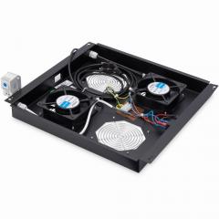 NWSZ Dachlüftereinheit Digitus für Netzwerkschränke 2 Lüfter, Schalter, Thermostat, 276m³ zirk./h Farbe black RAL 9005
