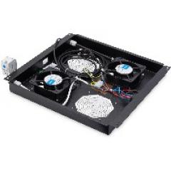 NWSZ Dachlüftereinheit Digitus für Netzwerkschränke 2 Lüfter, Schalter, Thermostat, 276m³ zirk./h Farbe black RAL 9005