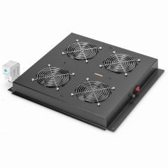 NWSZ Dachlüftereinheit Digitus für Unique Netzw. & Dyna. Basic 4 Lüfter, Schalter, Thermostat, 552 m³ zirk./h, Farbe black (RAL 9005)