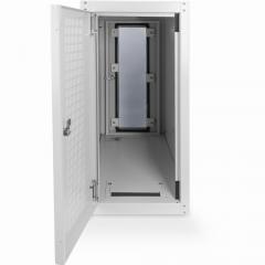 PC Schrank für Computergehäuse Glastür Digitus, inkl. Castorgruppe, Farbe Grau RAL 7035
