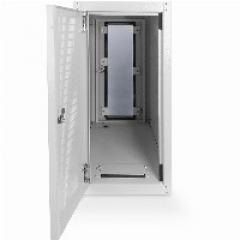 PC Schrank für Computergehäuse Glastür Digitus, inkl. Castorgruppe, Farbe Grau RAL 7035