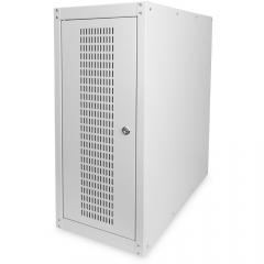 PC Schrank für Computergehäuse Glastür Digitus, inkl. Castorgruppe, Farbe Grau RAL 7035