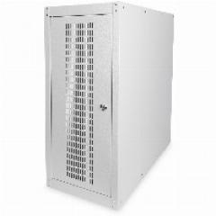 PC Schrank für Computergehäuse Glastür Digitus, inkl. Castorgruppe, Farbe Grau RAL 7035