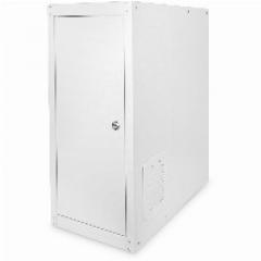 PC Schrank für Computergehäuse Glastür Digitus, inkl. Lüfter und Castorgruppe, Farbe Grau RAL 7035