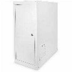 PC Schrank für Computergehäuse Glastür Digitus, inkl. Lüfter und Castorgruppe, Farbe Grau RAL 7035